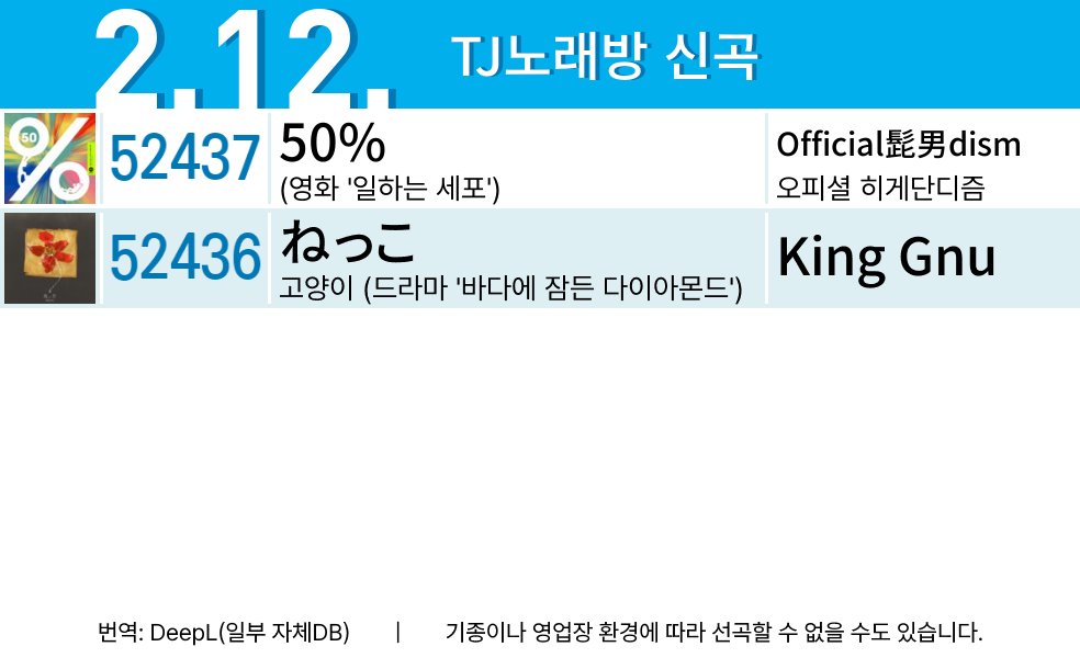 ko_karaoke_jpop's tweet photo. #TJ노래방 
#50%   #ねっこ https://t.co/6LhdDgULVi