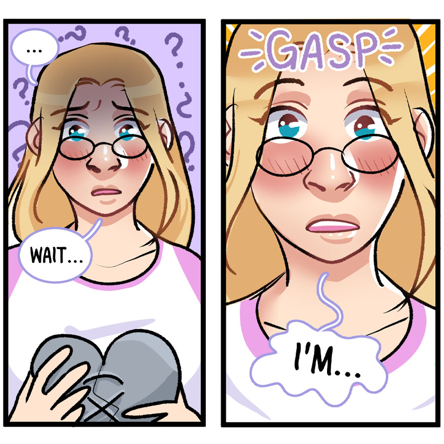 batattackk's tweet photo. Karri's made a revelation!!!!!!!

but it may have been a little bit off;;

#bisexual #bisexualcomic #bipride 

VALID is still funding on Kickstarter! We are 34% funded and every bit helps to make this comic happen!!!
⛓️LINK BELOW!! https://t.co/J7DOTy9l1c