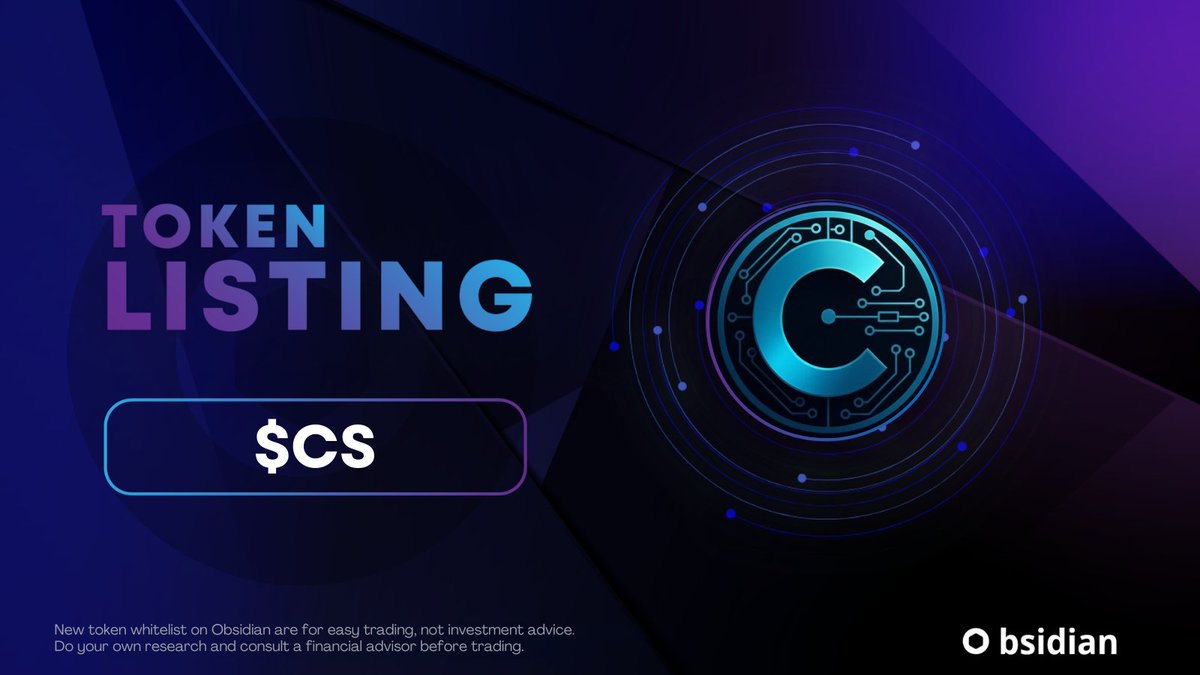 ✨New Token Whitelist!✨

$CS by <a href="/Crosuitedotapp/">Crosuite</a> has been Pre Whitelisted for smart trading on ObsidianSwap as soon as Liquidity is added tonight

Receive more tokens for your trades, enjoy low aggregator fees, and experience fast transactions on 
@cronosapp

🔗