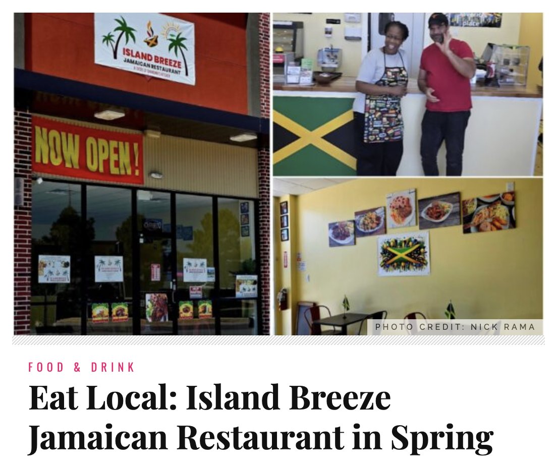 HelloWoodlands's tweet image. #EatLocal Island Breeze Jamaican Restaurant opened in Spring in July 2025 and serves authentic Jamaican dishes and traditional Caribbean cuisine. 

Read our interview with owners Junior and Juanita Gil: hellowoodlands.com/eat-local-isla…