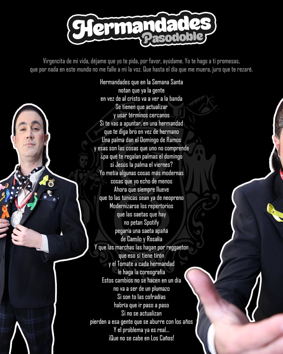 ChirigotaBizc8's tweet photo. ✝️ La Cofradía de la Divina Babucha hoy ha recibido nuevos quejíos variados desde este balcón tan divino...

¡Os dejamos las letras de Semifinales!