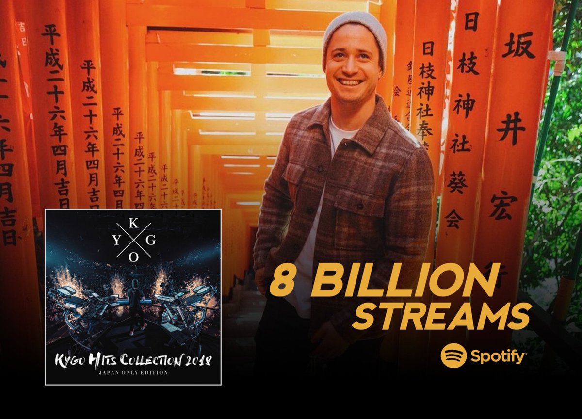 "Kygo Hits Collection - Japan Only Edition" has now surpassed 8 BILLION streams on <a href="/Spotify/">Spotify</a> 💿🇯🇵