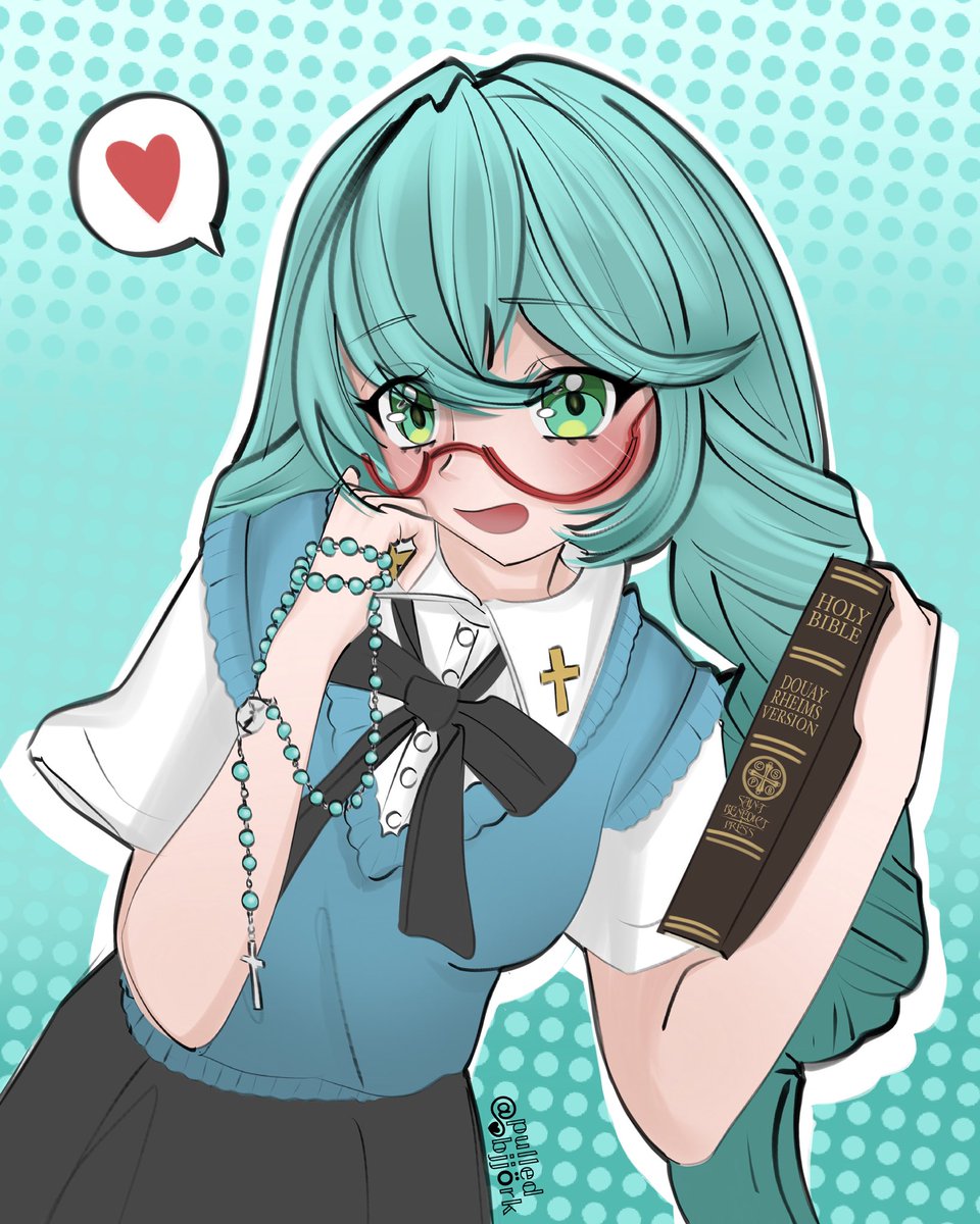 bestgirlMarisa's tweet image. Catholic Miku wants to go to Mass with you