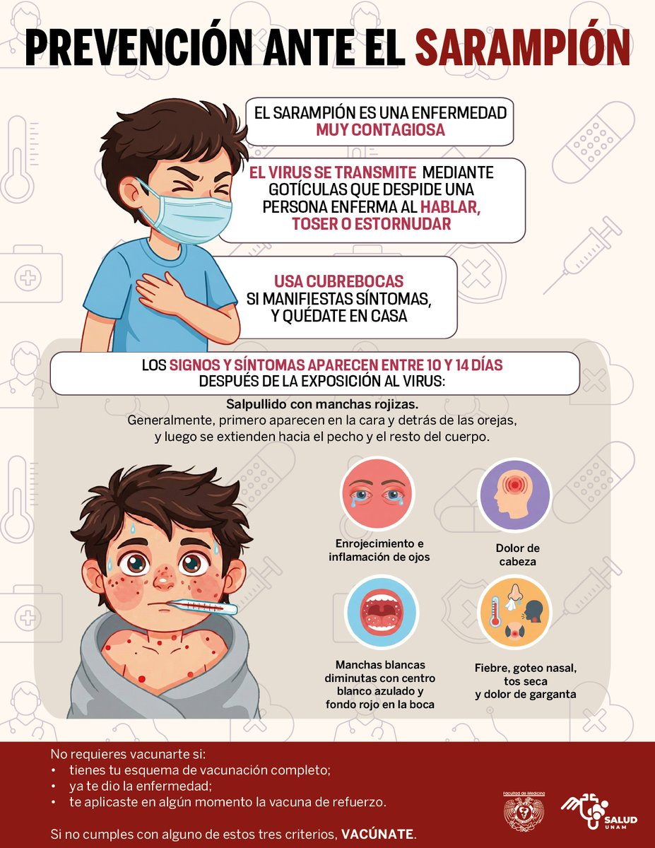 Recomendaciones de la @UNAM_MX #sarampión