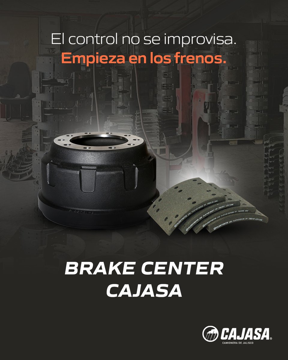 CAJASAMX's tweet photo. El sistema de frenos es esencial para la seguridad y el control de tu operación.

En nuestro #BrakeCenter realizamos mantenimiento especializado para mantener cada unidad en condiciones óptimas.

Prevén fallas y reduce riesgos.
🚛🛠️ Agenda tu cita en el Brake Center de #CAJASA. https://t.co/h3MdRMf0Yt