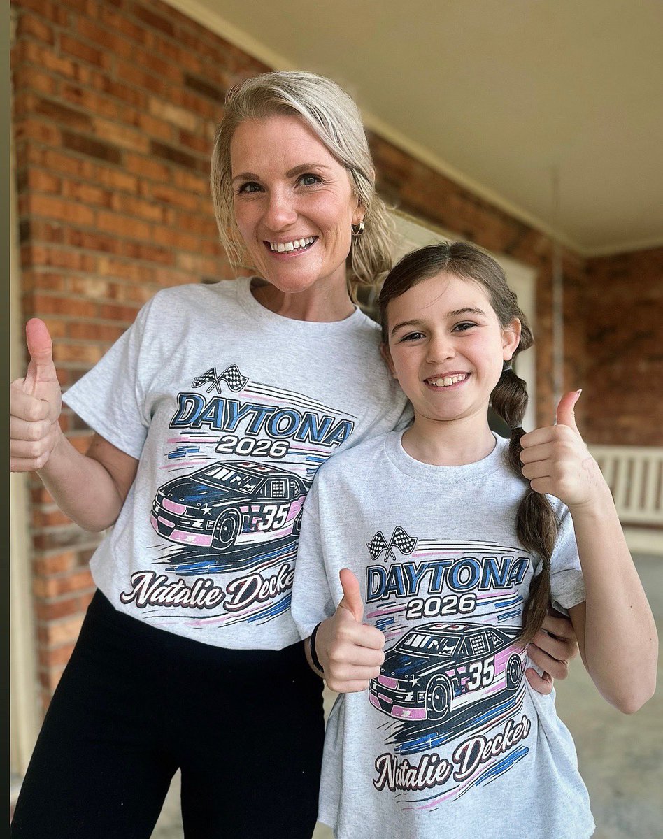 NatalieRacing's tweet photo. My heart is so full with so much love and support 💙 meet my favorite neighbors ever! Daytona apparel is available on my website shop https://t.co/MHBxlhxKwy https://t.co/CX8Psbk10b