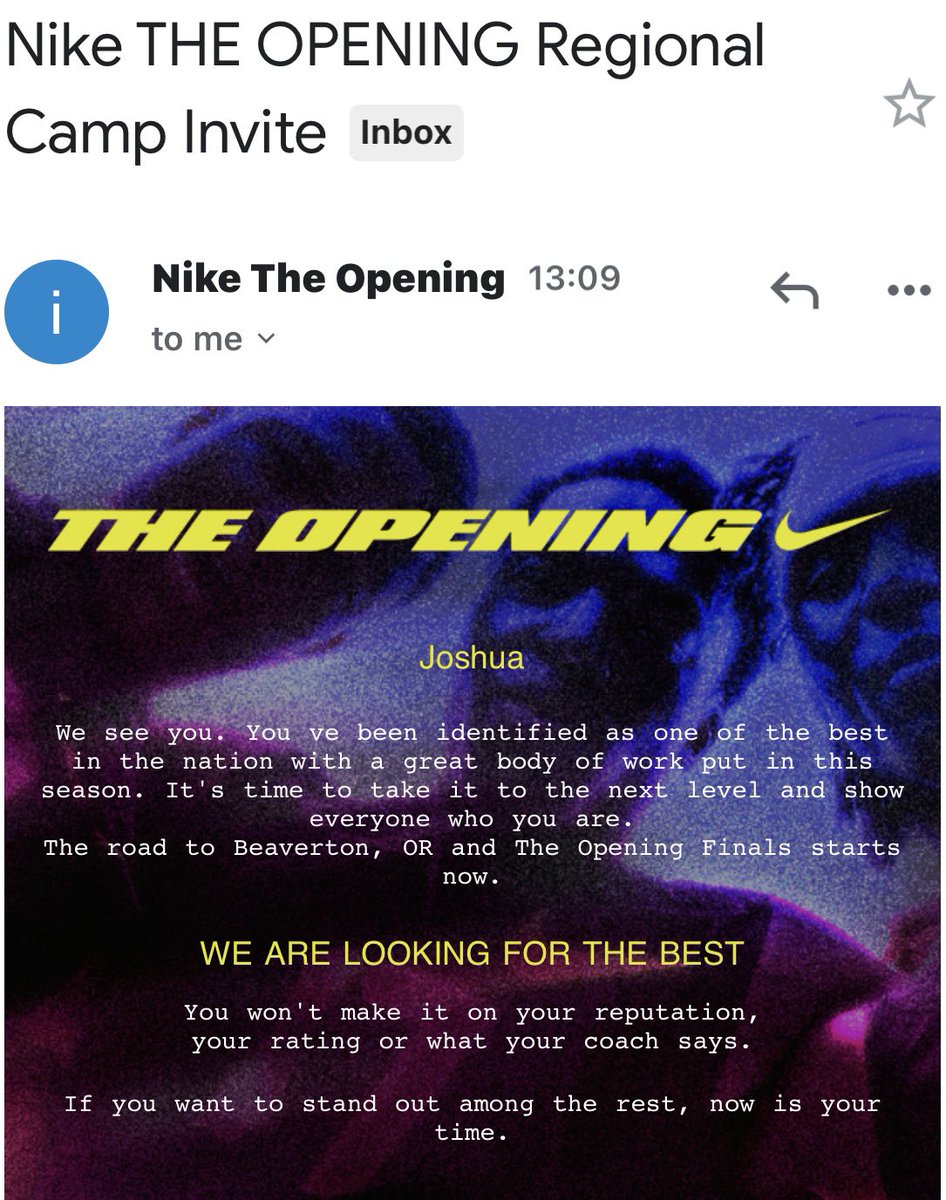 Thanks for the camp invite, <a href="/TheOpening/">THE OPENING</a>