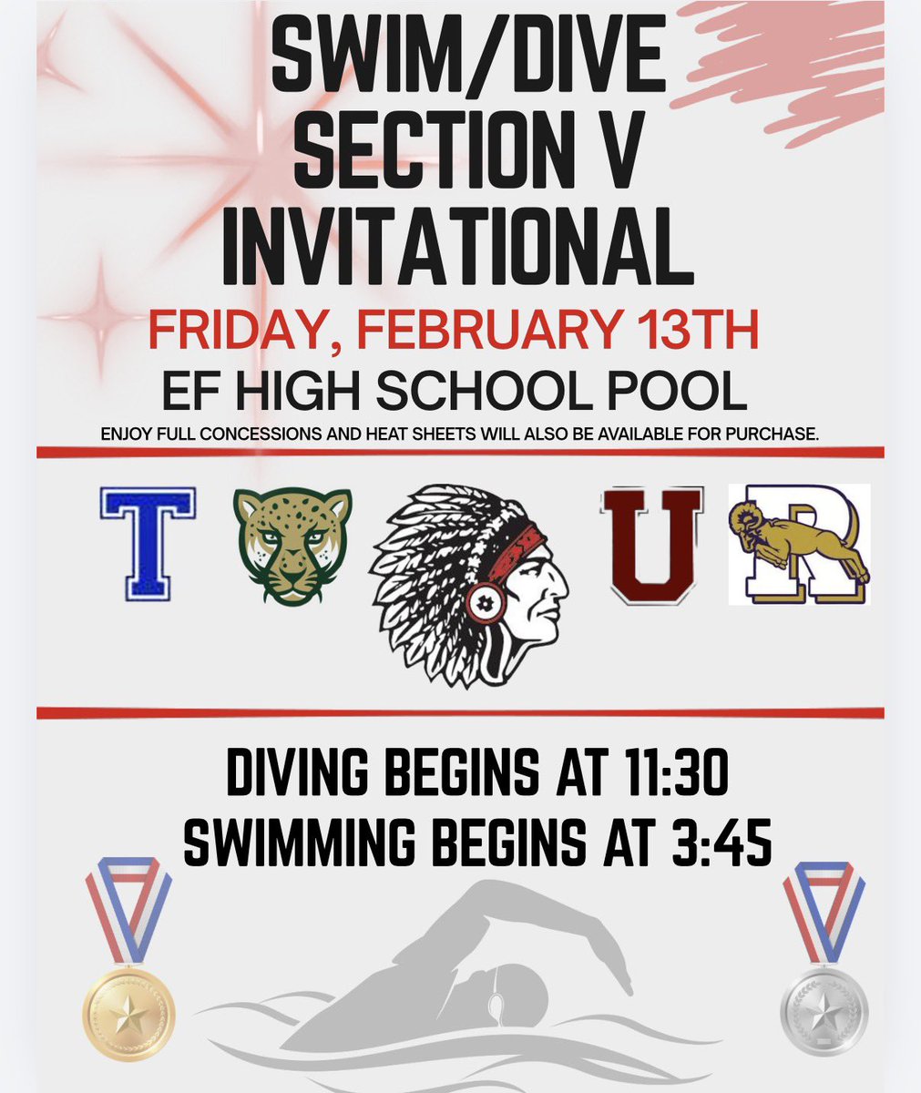 FRIDAY is go time! 🏊‍♂️🔥💪🏻
Your Warriors are hosting the Section V Invitational and they’re ready to make some noise!
Let’s bring the energy, pack the stands, turn up the speed, and bring home those Section trophies! 🏆
See you Friday!
#WarriorSwimDive #SectionV