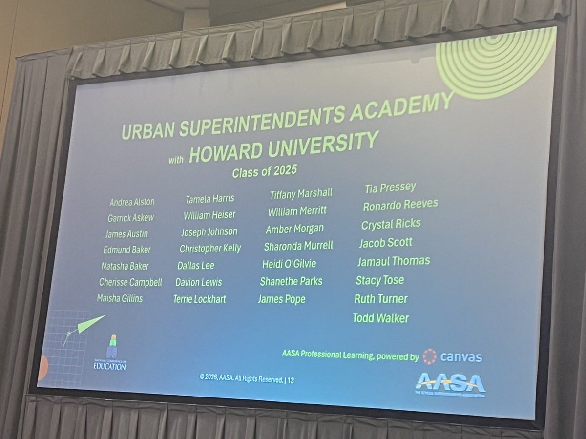 CherisseCamp's tweet photo. I graduated from AASA Urban Superintendent’s Academy today. I’m focused on my new job so was unable to attend the ceremony in Nashville, but I’m grateful for the lessons learned and the opportunity to continue to change the lives of kids for the better https://t.co/cYWGryQZKx