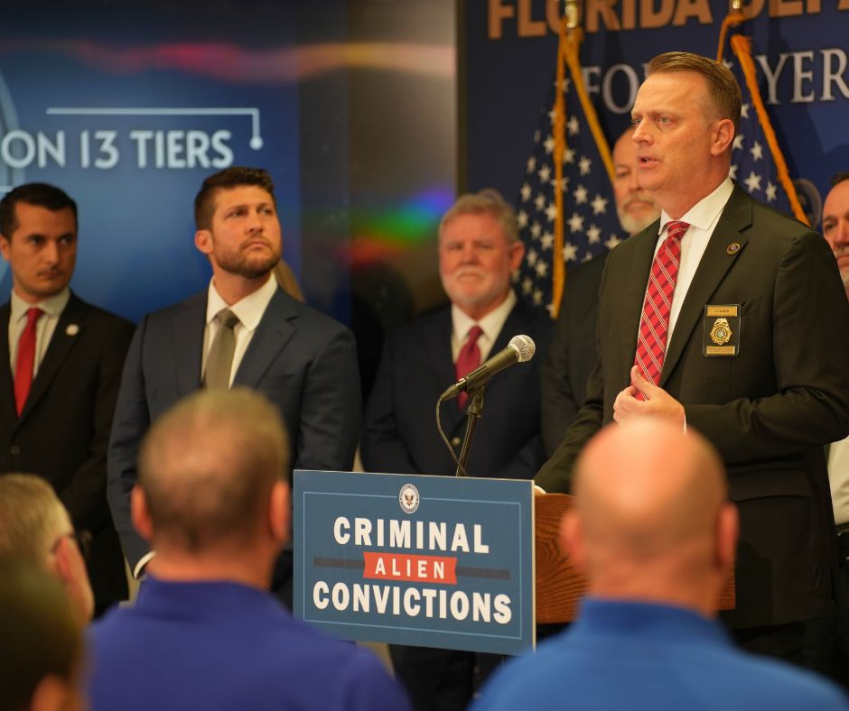 fdlepio's tweet photo. FDLE Special Agent in Charge Eli Lawson joined @AGJamesUthmeier today to announce a major development in Operation 13 Tiers — the arrest of the 25th and final fugitive tied to the SUR 13 drug‑trafficking organization.

After years of persistent investigative work, FDLE agents located and arrested Efren Berumen with assistance from the @OsceolaSheriff. His capture closes the final chapter in this multi‑year investigation.

Thanks to the Office of Statewide Prosecution, members of this criminal organization are now being held accountable and will be settling into their new homes within the @FL_Corrections.

Operation 13 Tiers exposed the growing fentanyl threat in Florida and helped drive the creation of the State Assistance for Fentanyl Eradication (SAFE) grant program, which continues to support statewide fentanyl enforcement efforts.

You can read the full news release on the recent arrest here: https://t.co/BR8JD0bCg0