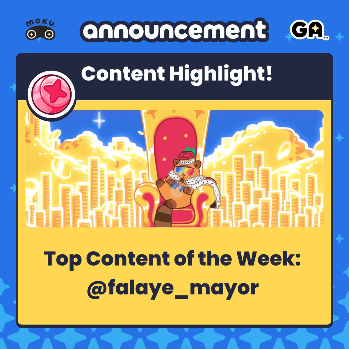 Content of the Week 🏆

Congrats <a href="/falaye_mayor/">✪𝑶𝒇𝒇𝒊𝒄𝒊𝒂𝒍 𝑷𝒂𝒏𝒕𝒉𝒆𝒓✪</a>!
Your clay version of Moki Mayhem is a literal work of art, love the effort you put into it.

You’ve won $250 for top content on Week 4.
Eight weeks left!

Reminder: this is part of a $50k creator rewards pool across 12 weeks.

If
