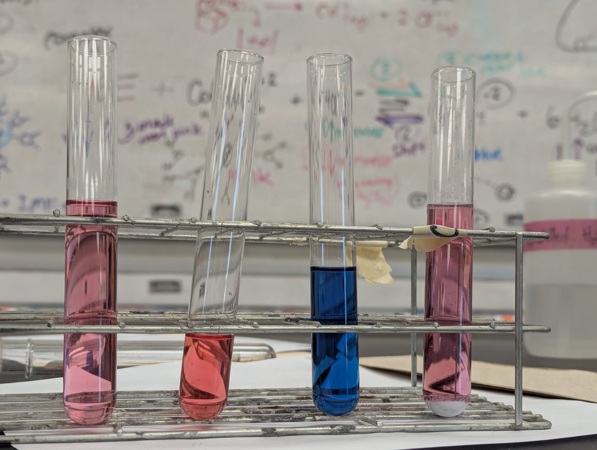 HamikChem's tweet photo. Today was one of the better episodes in doing Flinn's Cobalt Complex Ion demo- and perfect for introducing LeChat. to #APchem today. Everything shifted beautifully, students made connections before we ever took notes. #iteachchem https://t.co/48rbugYezt