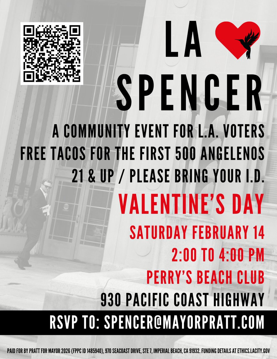 spencerpratt's tweet image. Come out and support my campaign for Mayor, RSVP preferred but not required. Bring your friends!