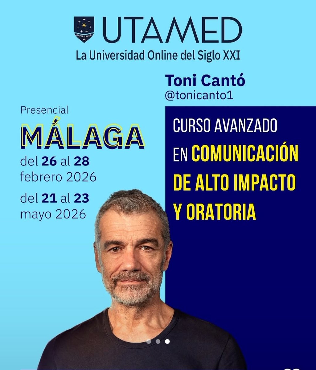 _ElObservador_'s tweet photo. #OJO
La universidad privada malagueña @UTAMED_UNI de @FundUnicaja, autotitulada "La Universidad Online del Siglo XXI", ofrece un "curso avanzado" pero del Siglo XIX, cuyo gancho es el ínclito #ToniCantó.
(que los dioses pillen confesados a los participantes "de alto impacto")
. https://t.co/OQ6KWn8Jqy