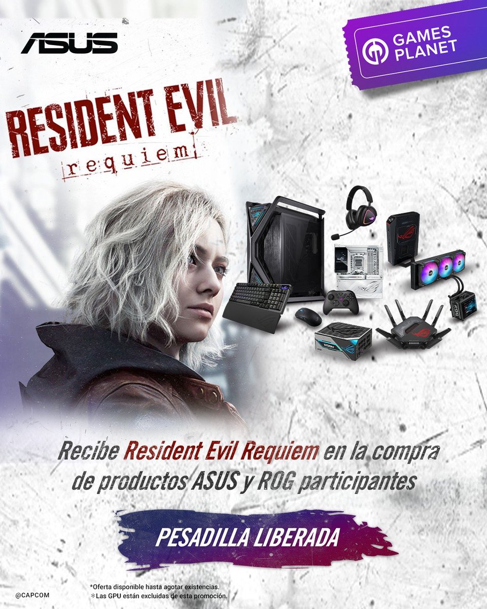 ¡La pesadilla ha sido liberada! 📷

Llévate de regalo Resident Evil Requiem en la compra de productos ASUS y ROG participantes: digitalife.com.mx/.../coleccion_…...

Mas información y detalles aquí: asus.com/.../activity_r…

#residentevil #ResidentEvilRequiem #Asus #ROG