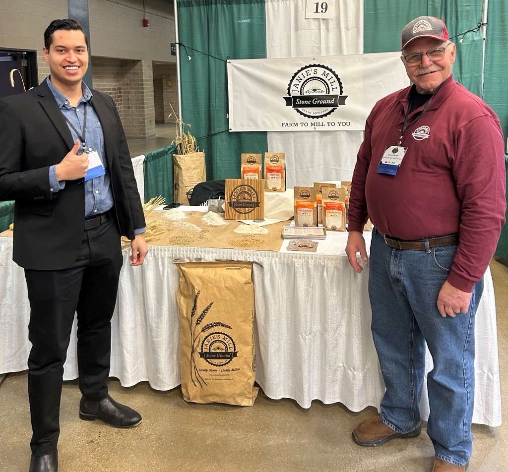 At the <a href="/ILFarmBureau/">Illinois Farm Bureau</a> "Everything Local Conference" recently, Director Ortega got to talk with Value-Added Producer Grant recipient Harold Wilken, owner of Janie’s Mill tinyurl.com/2s3zhx8m.