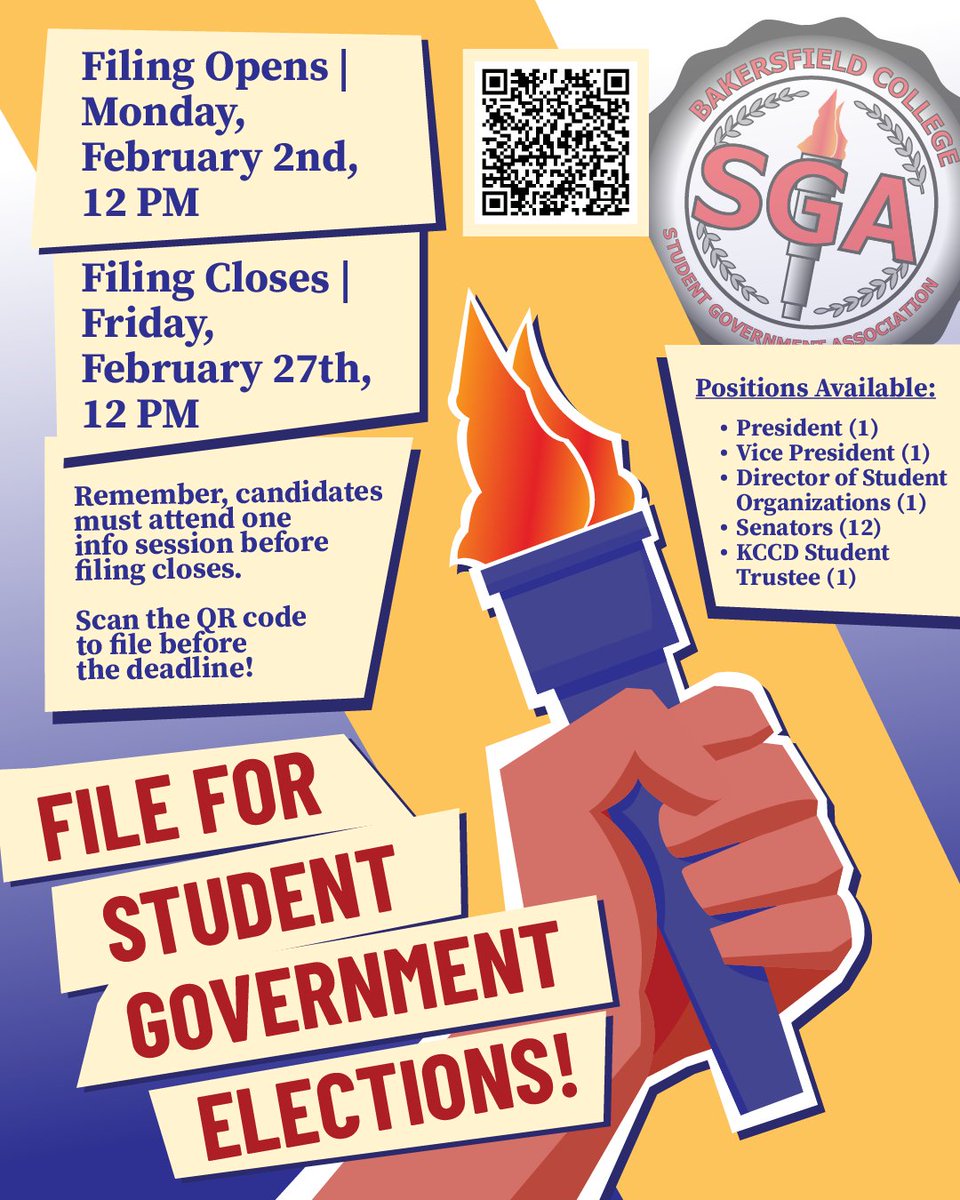 Step up &amp; lead the Renegades 🗳️🔥 Student Government elections are here! File to run, make change on campus, and rep your fellow students. 🔗Use link in Bio to apply/nominate!
#BCSGA #StudentGovernment #CampusLeadership #Renegades #StudentLife #GetInvolved