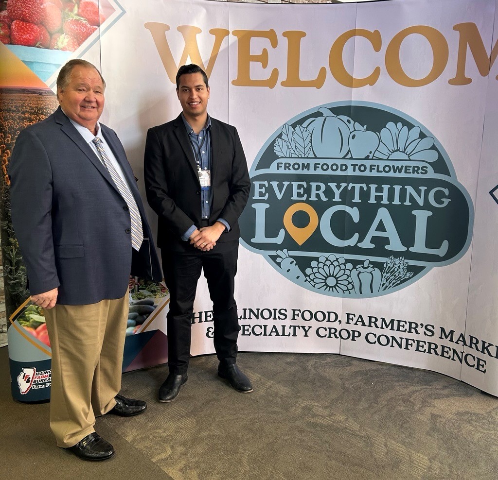 At the <a href="/ILFarmBureau/">Illinois Farm Bureau</a> Everything Local Conference recently, Director Ortega got to visit with Illinois Farm Bureau President Phillip Nelson. They talked about ways we can continue to work together in our shared commitment to rural prosperity in IL! Thank you for your support!