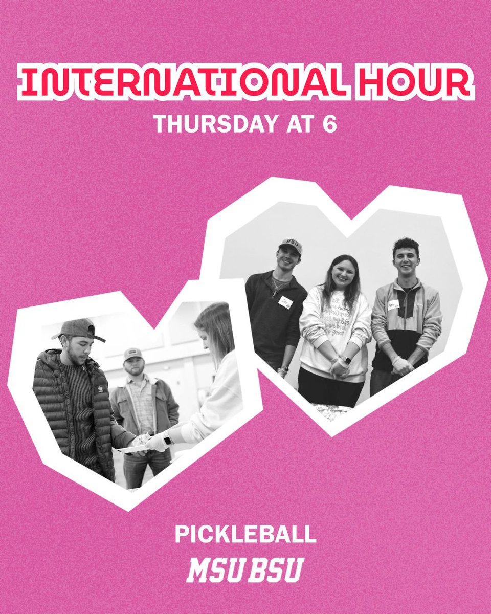 International Hour is celebrating Valentine’s Day tomorrow with pickleball! 🩷❤️