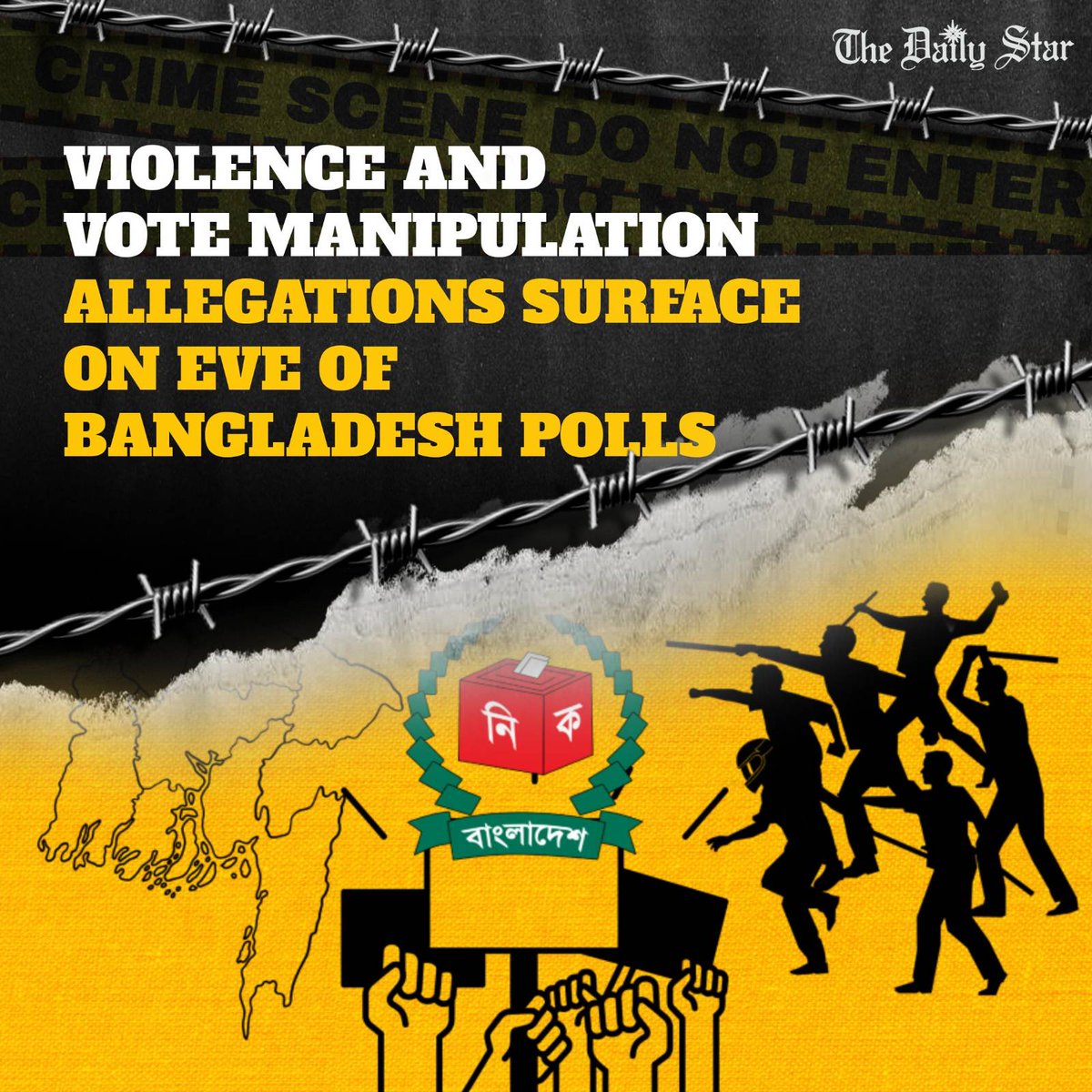 albd1971's tweet photo. Violence and Vote Manipulation Allegations Surface on Eve of Bangladesh Polls

Reports from across Bangladesh suggest a tense pre-election atmosphere as incidents of violence, alleged vote buying and manipulation claims have emerged on the eve of polling day.

In Dhaka, police arrested a local Jamaat leader on accusations of attempting to buy votes, while clashes between BNP and Jamaat supporters have been reported in several areas.

Other incidents include alleged vandalism, scuffles between party activists and the recovery of weapons in multiple districts as authorities step up security ahead of voting.

These reports highlight rising concerns over electoral conduct, with observers calling for restraint from all sides to ensure a peaceful and credible process.

Read ➡️https://t.co/UREII3dRLm

#BangladeshElections #Bangladesh #BangladeshElections2026