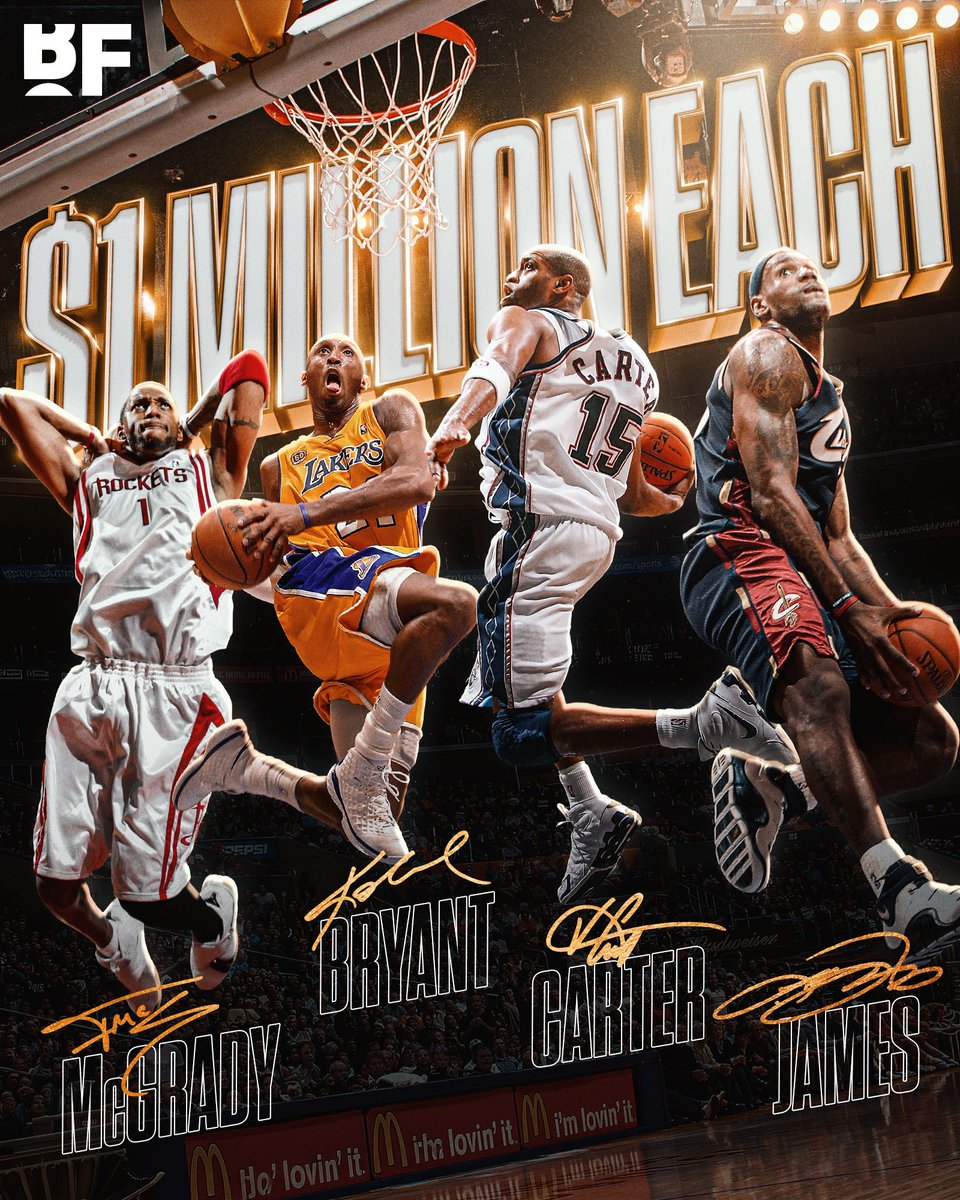 Vince Carter says the NBA offered him, Tracy McGrady, Kobe Bryant and LeBron James $1M EACH to do a dunk contest 😱

Carter was the only one who agreed, so the greatest dunk contest in NBA history never happened 😫

(via @vinceandtmac)