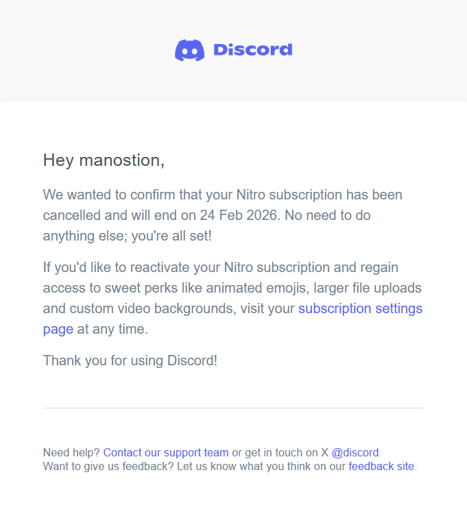 manostion's tweet photo. @discord Hey @discord, here's my feedback.

I don't have anything novel to add to what thousands have already said here, but at this point y'all know you fucked up. https://t.co/v67qHJ5Brr