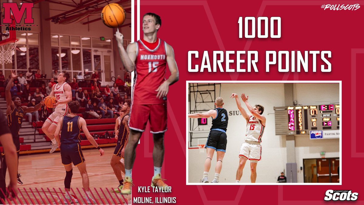 MonmouthGameday's tweet photo. Kyle Taylor joins the 1,000 point club with his first basket of the night. Congratulations Kyle!
#OneThousand #RollScots https://t.co/HMaG6f7hU0