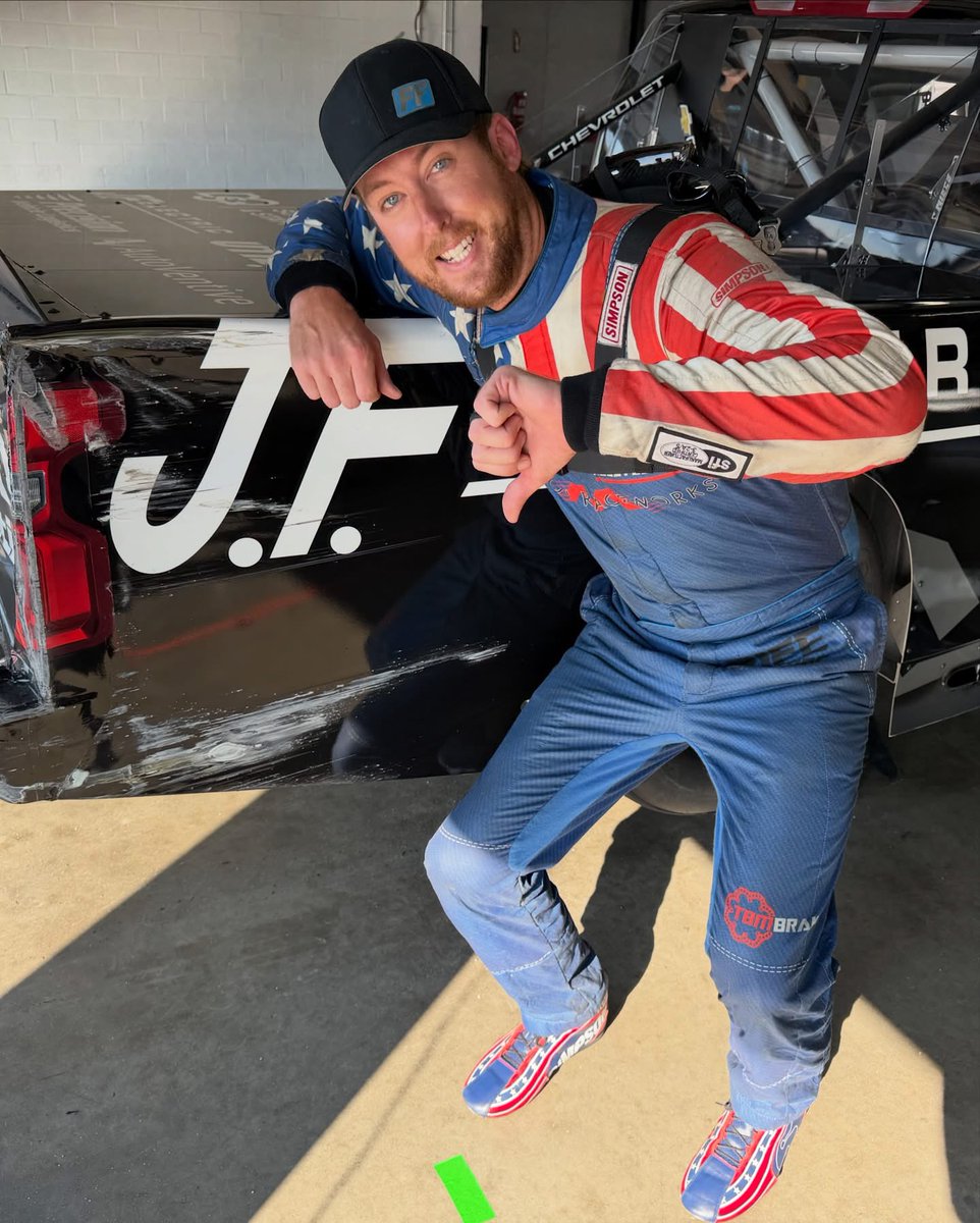 SimpsonRacing's tweet photo. Wall: tapped.
Cleetus: cleared.
Friday: full send.

Cleetus McFarland will be taking on the @@NASCAR_Trucks Series race in the Black Rifle Niece Motorsports Chevrolet. @DAYTONA, we’re ready. 

#SimpsonSafety #WinWithSimpson #TeamSimpson https://t.co/FzRP8ISrPD