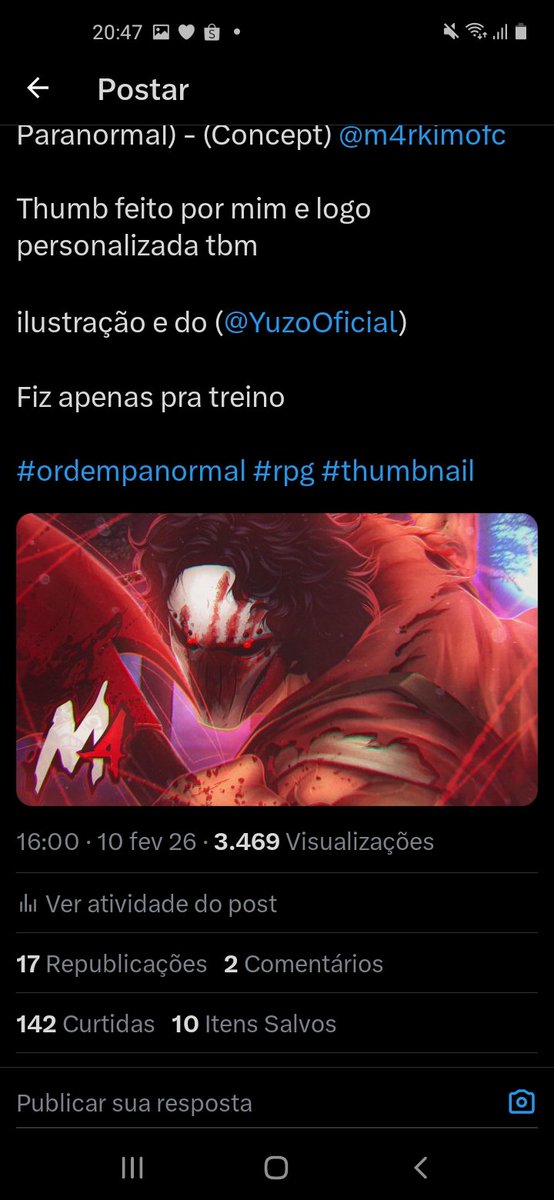 PESSOAS VCS SÃO INCRIVEISS!! O🌟

Simplesmente o meu post de thumbnail mais vista até agora, espero que continue bem pra próximas.

#OrdemParanormal #thumbnail