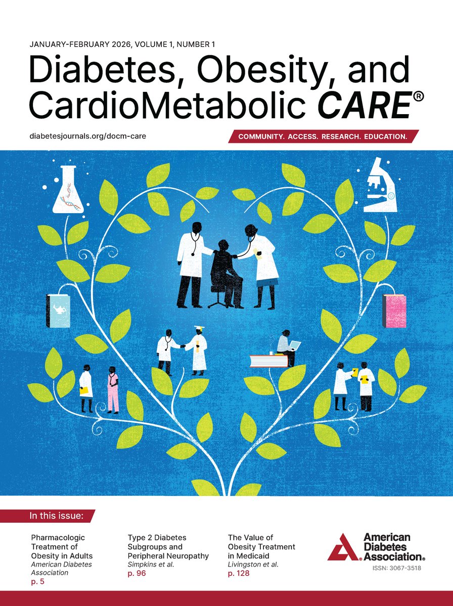 📢 The first issue of Diabetes, Obesity, and Cardiometabolic CARE (DOCM CARE) is now live!

A new ADA journal focused on comprehensive, person-centered care.

Explore: diabetesjournals.org/docm-care
#Diabetes #Obesity #CardiometabolicHealth