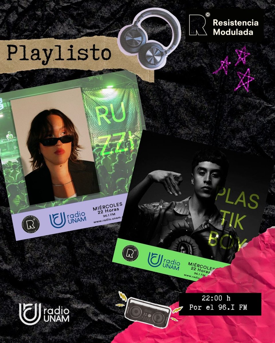🔥Hoy en #Playlisto no estamos solos; traemos invitados de lujo para que nos cuenten todo sobre su música nueva. <a href="/marianruzzi/">ruzzi</a> y #Plastikboy 📻 Sintoniza a <a href="/MonicaSorroza/">Mónica Sorroza</a> y <a href="/El_Voice/">El Voice</a> a las 22:00 horas por el 96.1 FM.

¡Ponte #Listo que hoy hay casa llena en <a href="/RadioUNAM/">Radio UNAM</a>! 🏠✨