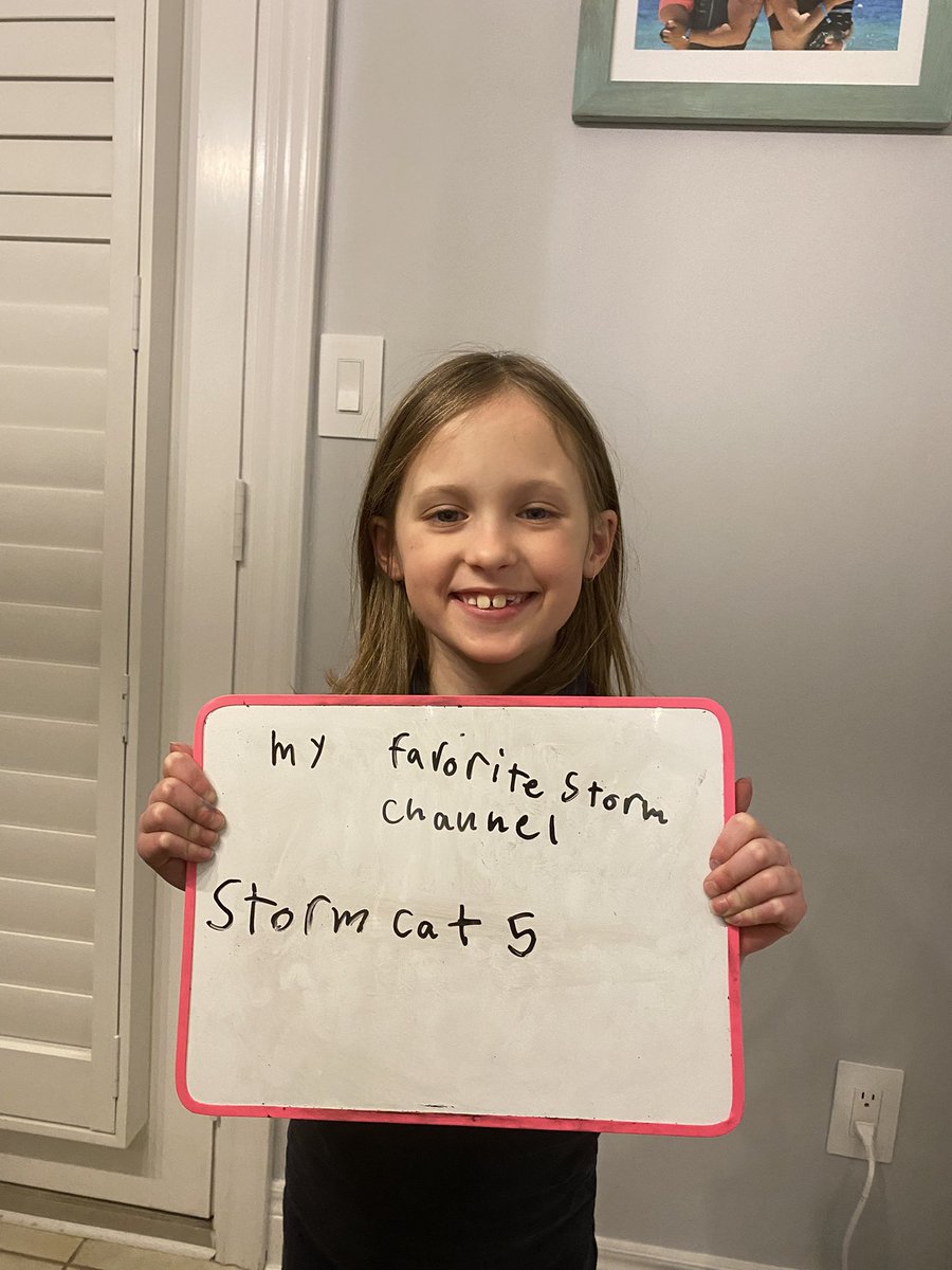 JamieBeyore's tweet photo. @StormCat5_  - My 8 year old daughter loves your videos! https://t.co/3cYrS5Phub