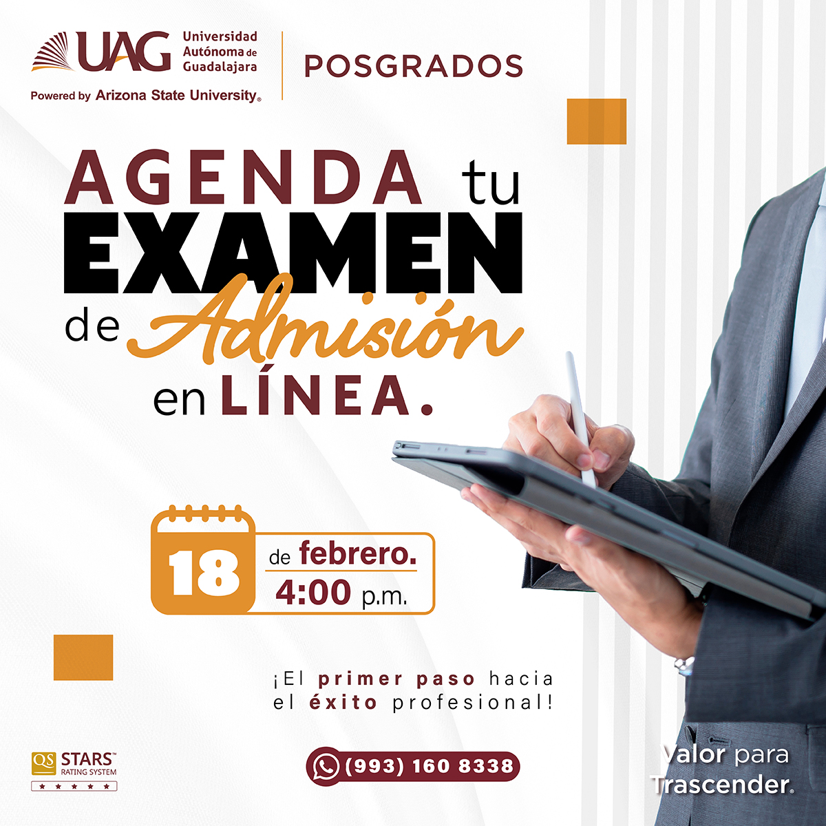 📝 Agenda tu 𝗘𝘅𝗮𝗺𝗲𝗻 𝗱𝗲 𝗔𝗱𝗺𝗶𝘀𝗶ó𝗻 en línea y da el paso que tu carrera necesita.

¡Formación de 𝗲𝘅𝗰𝗲𝗹𝗲𝗻𝗰𝗶𝗮 𝗮𝗰𝗮𝗱é𝗺𝗶𝗰𝗮 que da resultados!💡🦉

📌 Informes: (993) 160 8338