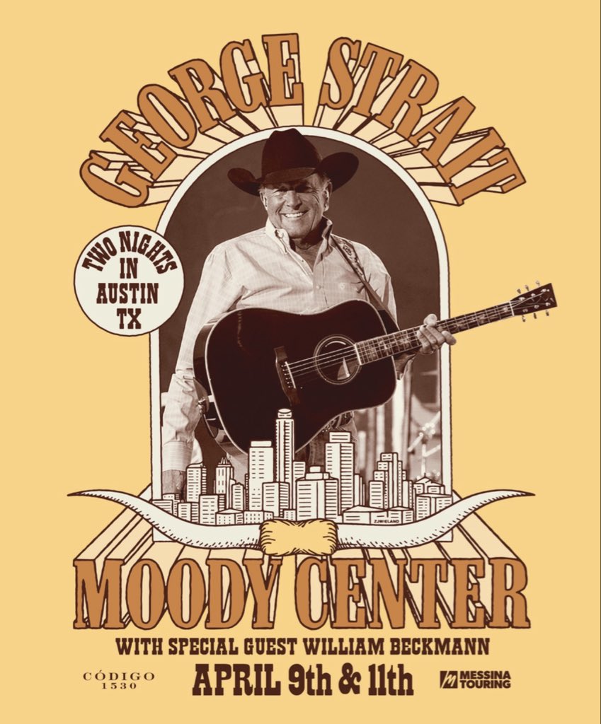 peacegreg02's tweet photo. Take me to Texas! George Strait returns to @MoodyCenterATX on April 9 &amp; 11 with special guest @TheWillBeckmann. Presale begins TODAY at 10AM CT. Visit https://t.co/iNbhO80Nd7 sign up for the code. https://t.co/jEeWSY3n9Y