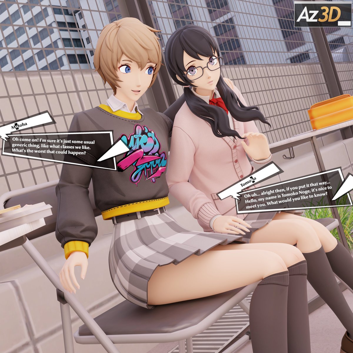 Az3D_'s tweet photo. Described Desires (1-4/13)
⚾️Motoha Arai &amp; 👓Tomoko Noge | Persona 5: The Phantom X https://t.co/LjZVAtlras