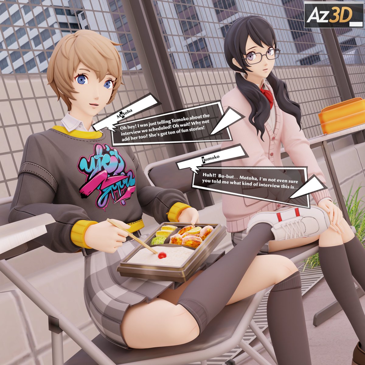Az3D_'s tweet photo. Described Desires (1-4/13)
⚾️Motoha Arai &amp; 👓Tomoko Noge | Persona 5: The Phantom X https://t.co/LjZVAtlras