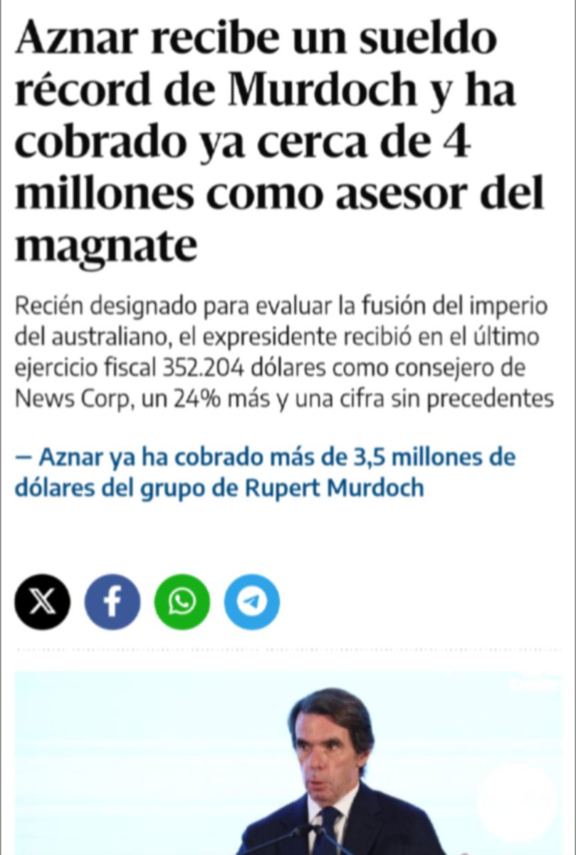 PabloP1697795's tweet photo. @COPE Como Aznar otro comisionista. 

A cuánto estará el kilo de palabras? 🤔 https://t.co/FNkZRhXMlN