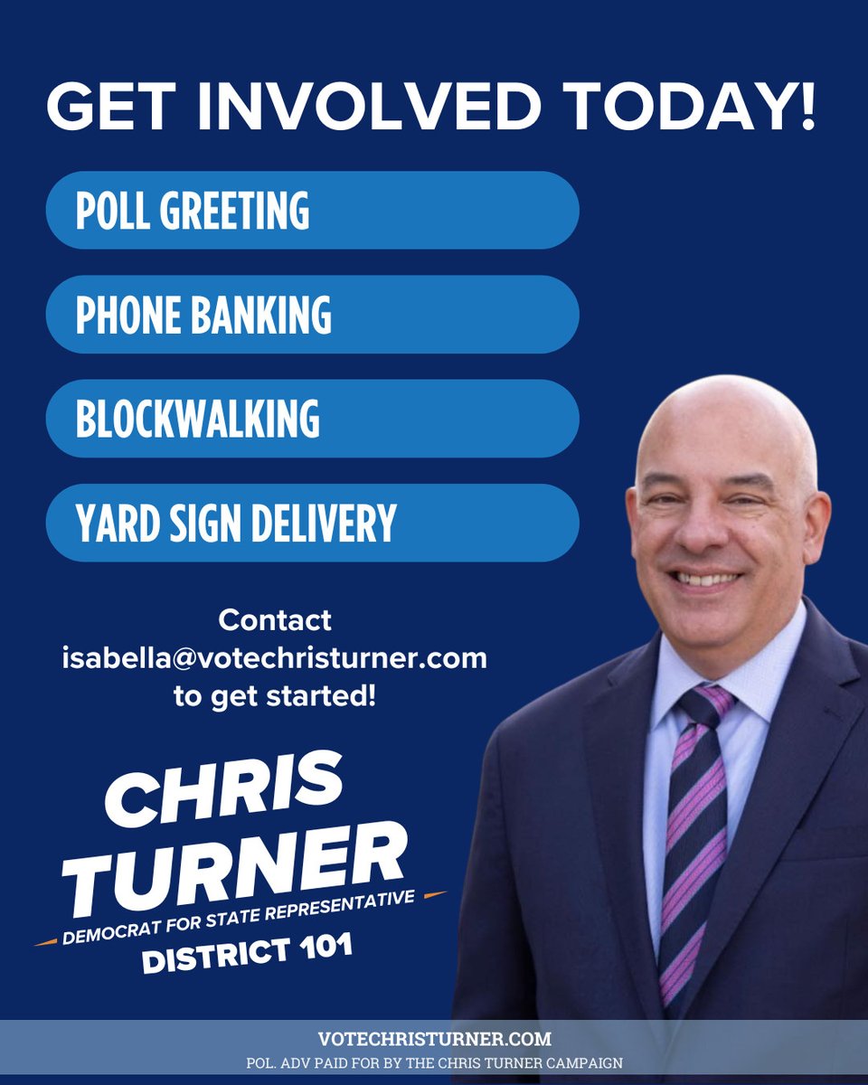 #TeamTurner is powered by neighbors, supporters, &amp; people who care about this community.
If you’ve been looking for a way to get involved, this is your sign. Want to get involved or learn more? Contact us at Isabella@votechristurner.com 💥