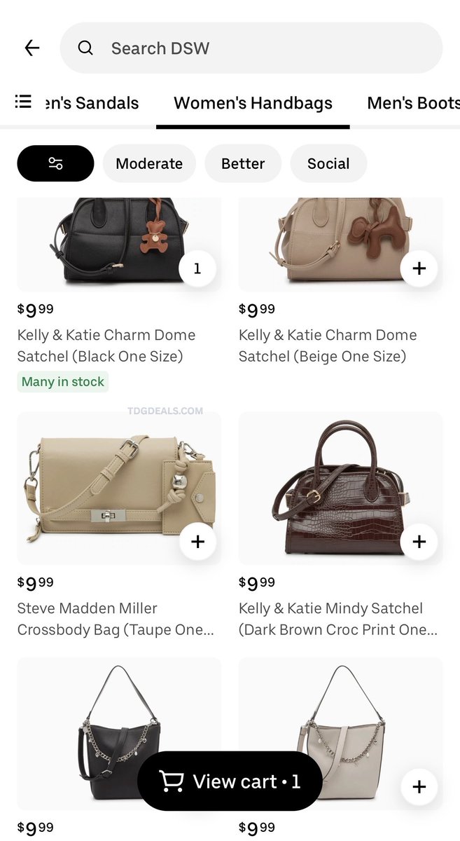 👛 DSW on Uber Eats!

Handbags marked down to $10 right now 👀🔥

Great pickup for the ladies or your little ones