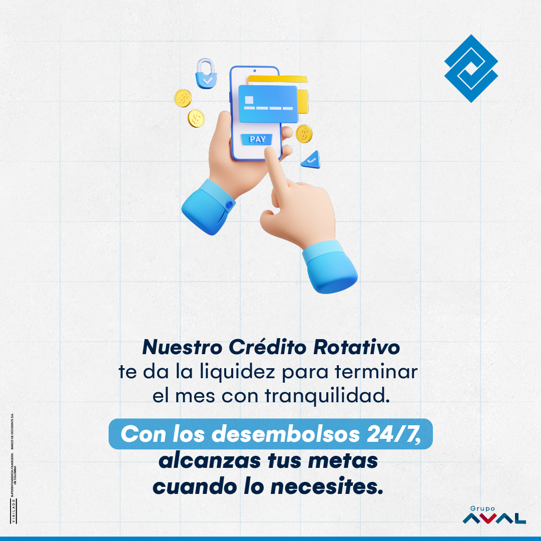 Bco_Occidente's tweet photo. Liquidez inmediata, control total y crecimiento asegurado. 
Solicita tu Crédito Rotativo aquí: https://t.co/TIeGW5mkHm https://t.co/t38AVXcqbo