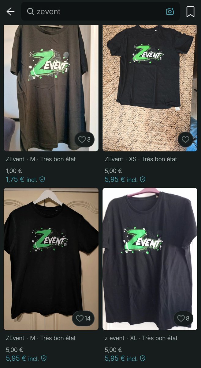 gibbon_macquart's tweet photo. le cours du t-shirt zevent s'est effondré à 5€ la pièce https://t.co/lzmMt8rcpB
