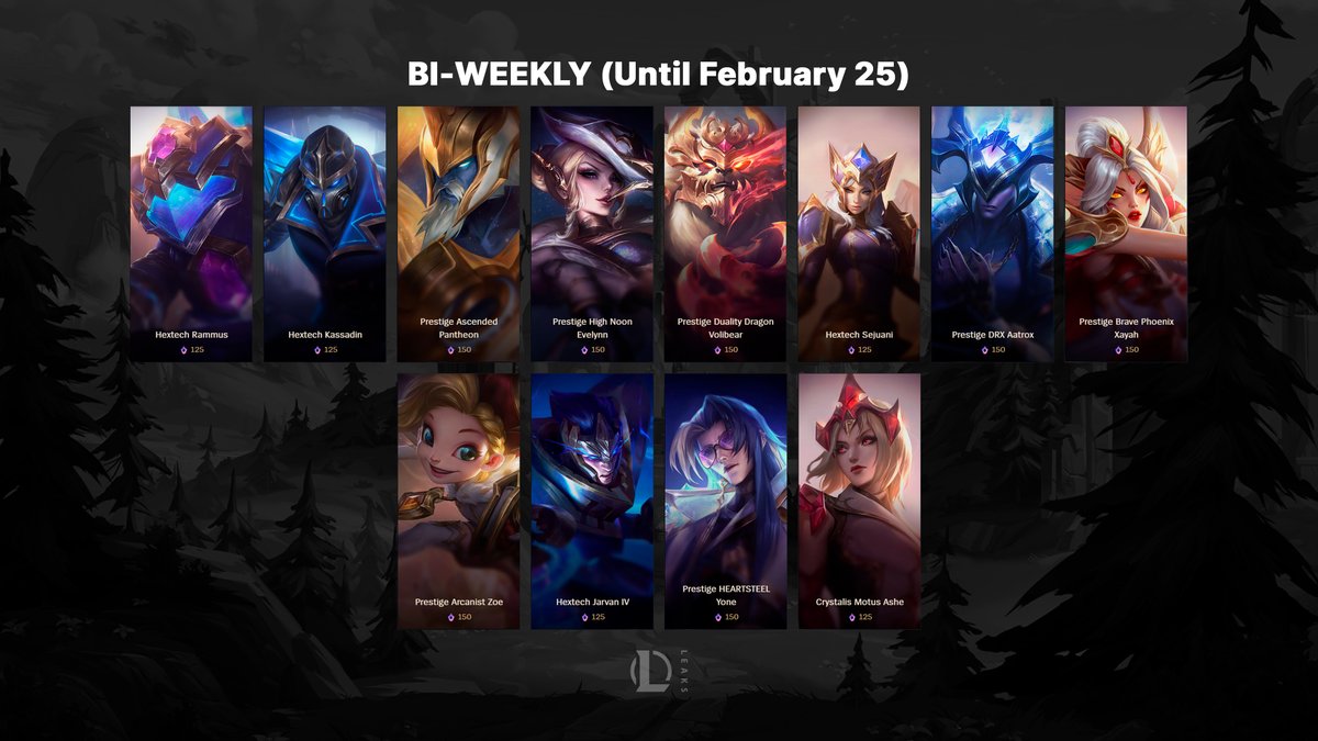 New rotations for the Bi-weekly, Weekly, and Daily