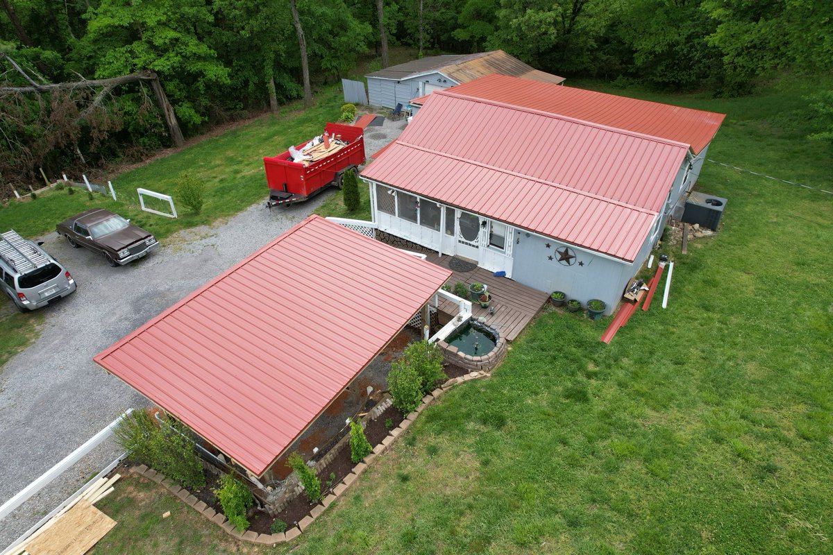 This is the home of a lady in East TN that had water pouring in from her roof on just about every room in the house. Very low income and just couldn’t afford repair. We got her a new metal roof at no cost that will last a lifetime.