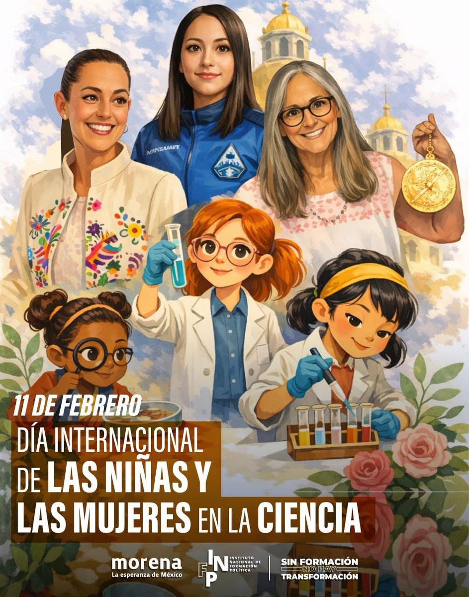 ✨Hoy conmemoramos el Día Internacional de las Mujeres y las Niñas en la Ciencia 🔬

En la Cuarta Transformación, la ciencia es territorio de mujeres. 💜 Con el liderazgo de la presidenta <a href="/Claudiashein/">Claudia Sheinbaum Pardo</a>, científica y mujer comprometida. 🚀

#MorenaTlaxcala