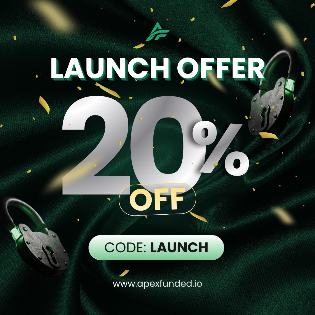 myapexfunded's tweet image. We’ve extended code LAUNCH to last one more week since you guys are loving it! 

Get 20% off ALL of our accounts, including Access! 💚

Get funded today: apexfunded.io