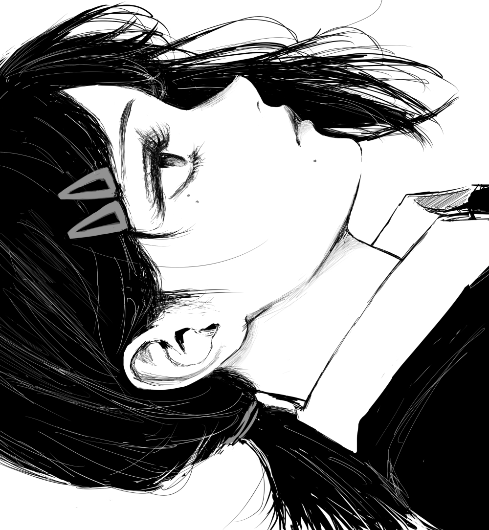 横顔落書き。
