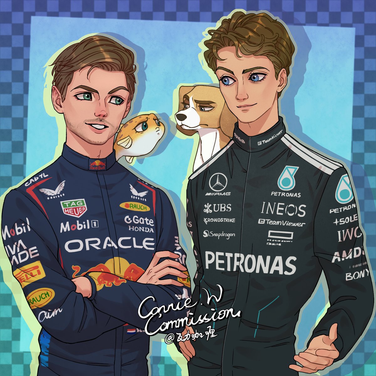 Connie_HBF's tweet photo. ✨Commission

 #f1art #Commission 
#MV33 #MaxVerstappen 
#GR63 #GeorgeRussell https://t.co/JCHlyZBFGW