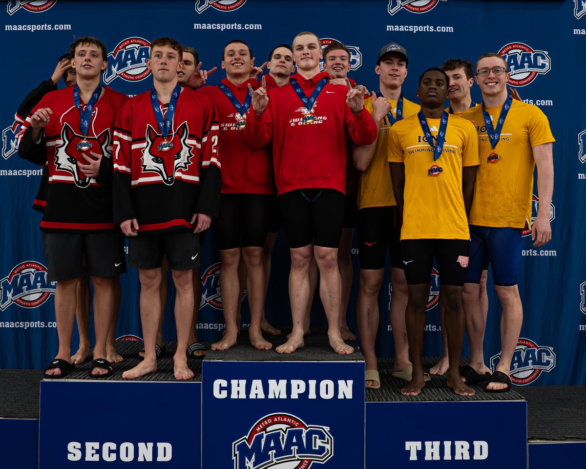 MAACSports's tweet photo. Congratulations to the Men's 800 Freestyle Relay Winners!

🥇 @Stags_SwimDive, 6:30.60
🥈 @MaristSwimDive, 6:33.55
🥉 @IonaSwimming, 6:35.59

#MAACSD https://t.co/y4tMI0Zjhb