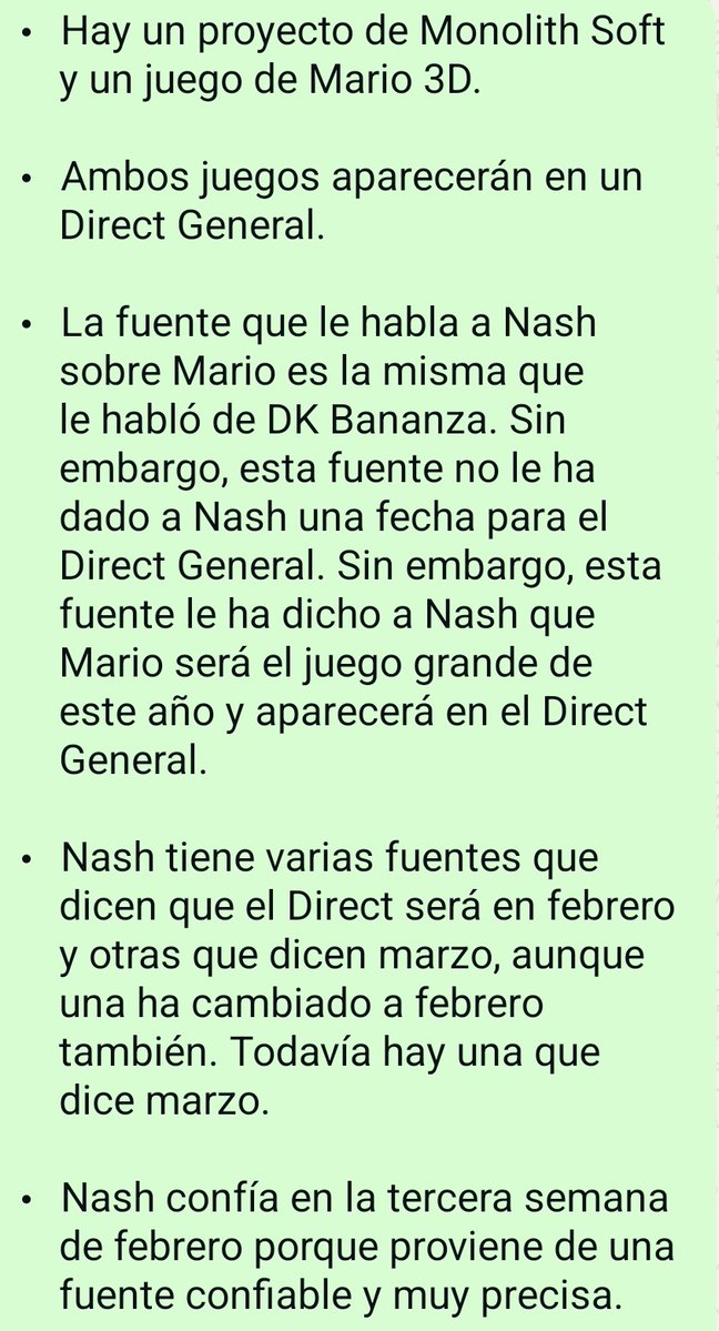 There seems to be some confusion about what <a href="/NWeedle/">Nash Weedle 💎</a> is saying about the Nintendo Direct &amp; 3D Mario. So below, i have detailed everything with bullet points. To avoid further confusion, Nash is only going to talk about it when he has an update to share. Hope this helps🙂