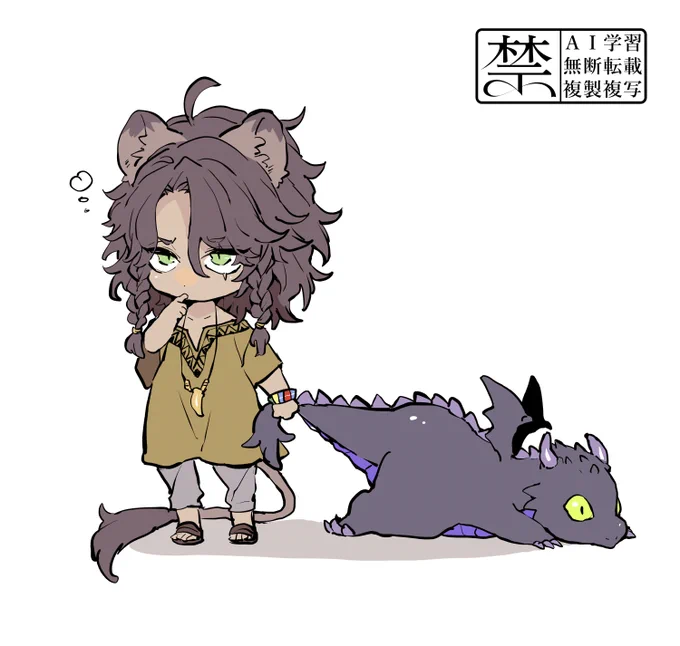 幼体マレレオ、幼マレがどんなサイズ感でも好きなのでいままでかいたやつも全部大きさが違う 